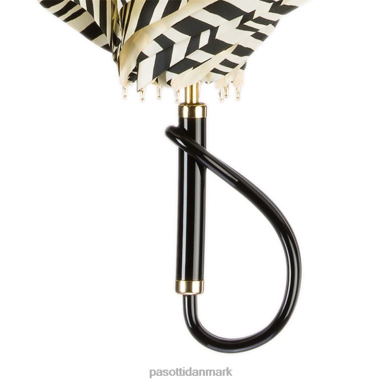 unisex PASOTTI 189 21028-55 a - elfenben paraply med zebrin interiør, dobbelt klud 824L2419