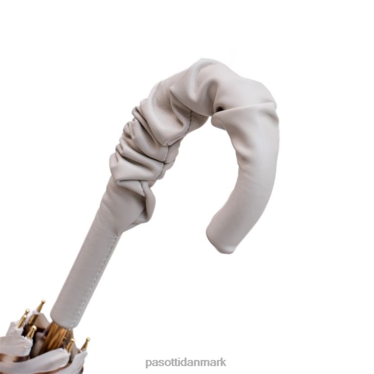 unisex PASOTTI 189 52417-11 a35 - leopardprint paraply med rynket læderhåndtag 824L2430