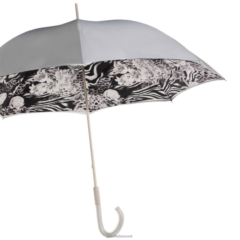 unisex PASOTTI 189n 9c458-9 p34 - paraply animalier med sølvroser 824L2422