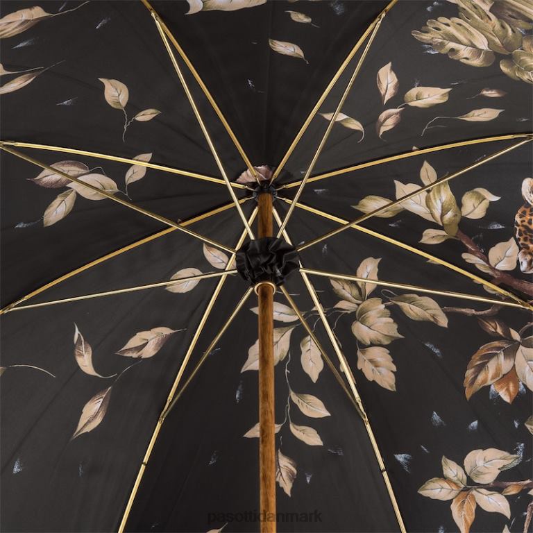 unisex PASOTTI 397 991 b - leopard paraply med vidunderligt interiør og bambus håndtag, dobbelt stof 824L2403